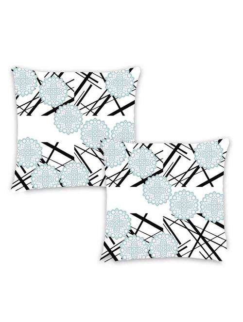 ambbi collection digitally printed cushion cover abstract background & big laces over it set of 2 - 13180929 -  Standard Image - 0