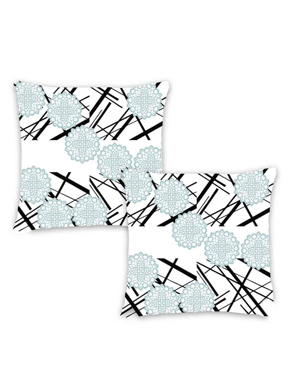 ambbi collection digitally printed cushion cover abstract background & big laces over it set of 2 - 13180929 -  Zoom Image - 0
