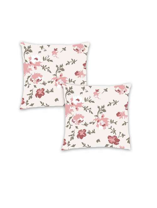 ambbi collection digitally printed cushion cover hazy roses & leaves set of 2 - 13180936 -  Standard Image - 0