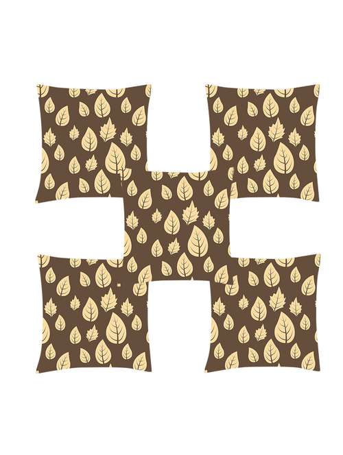 ambbi collection digitally printed cushion cover big & small leafs set of 5 - 13180965 -  Standard Image - 0