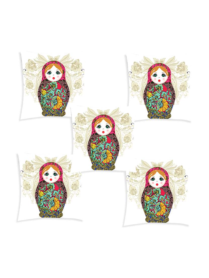 ambbi collection digitally printed cushion cover pink russian doll set of 5