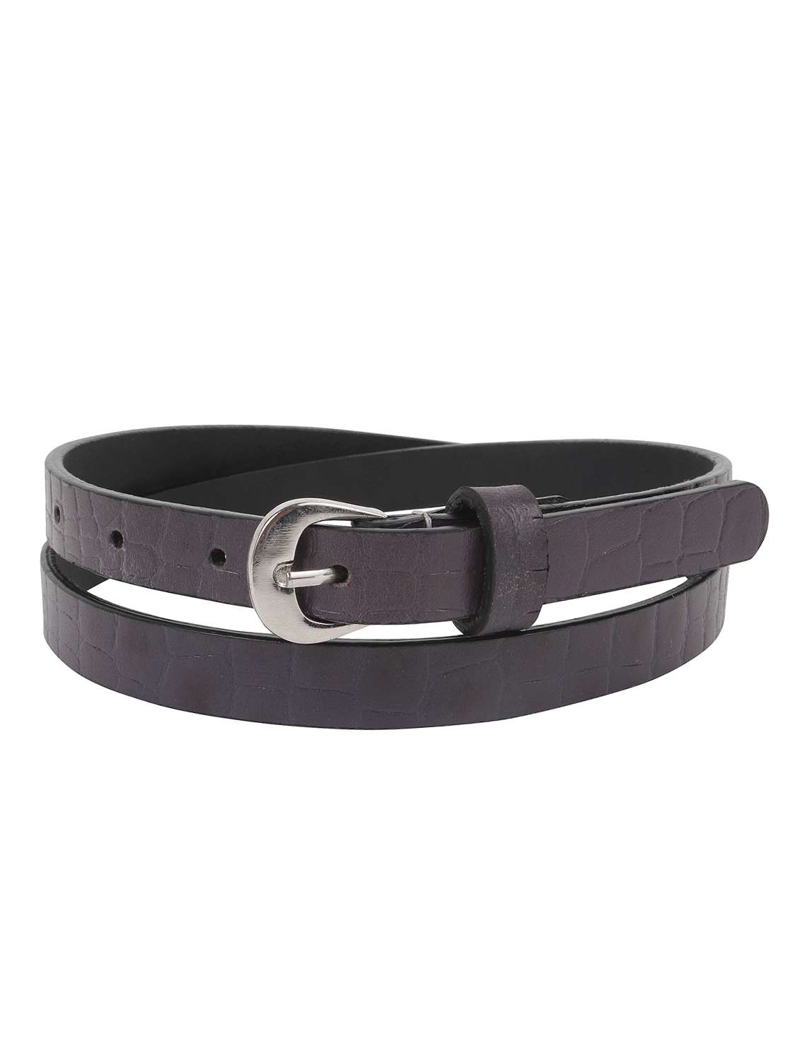 aditi wasan genuine leather purple croc print embossed belt - 13182997 -  Standard Image - 1