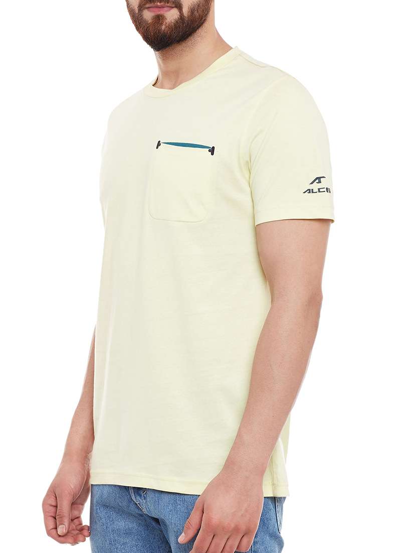 solid light yellow cotton t-shirt - 13185441 -  Standard Image - 1