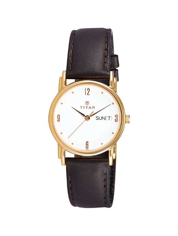 titan white dial analog watch for men - 1445yl04