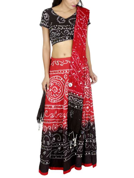 black cotton aline lehenga