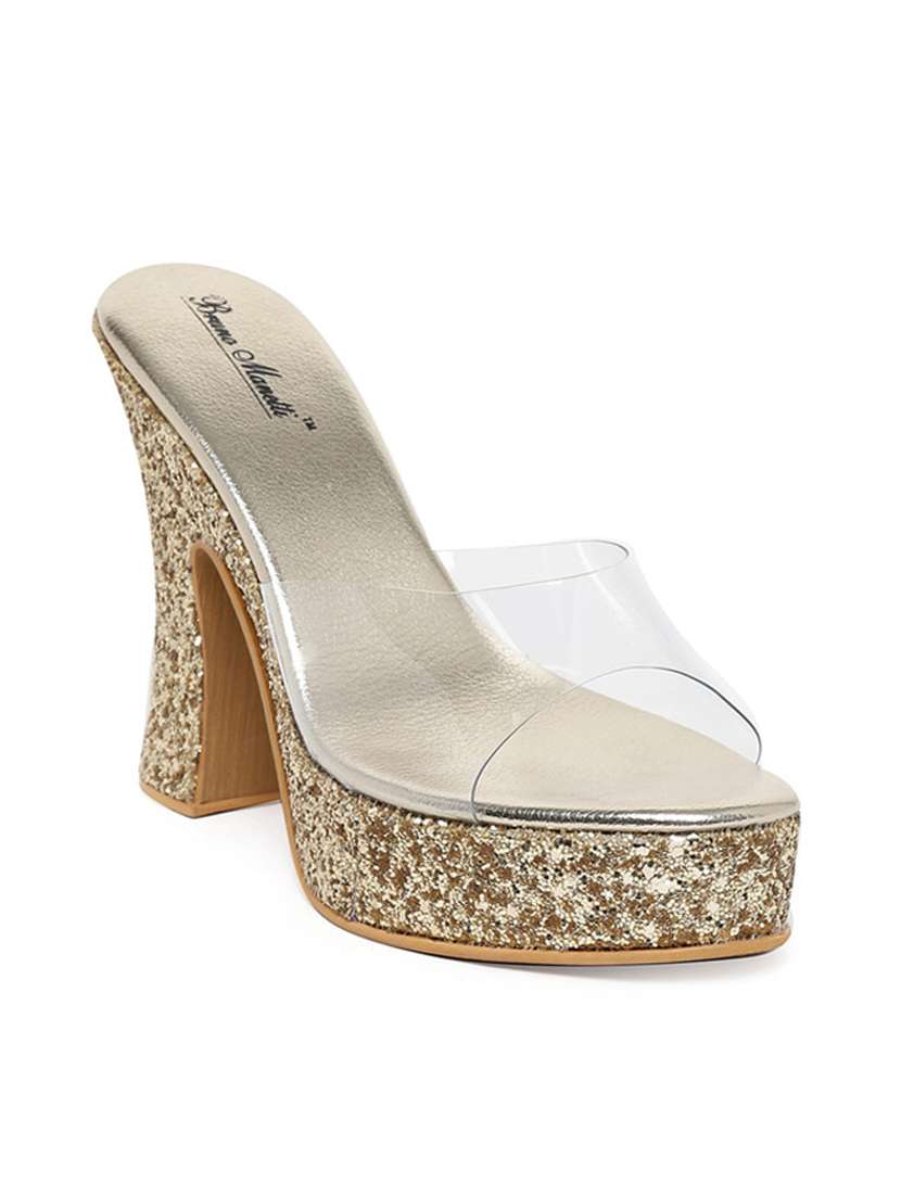 gold platforms sandal