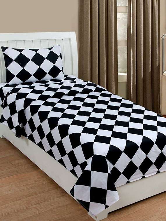100% cotton single bedsheet with 1 pillow cover