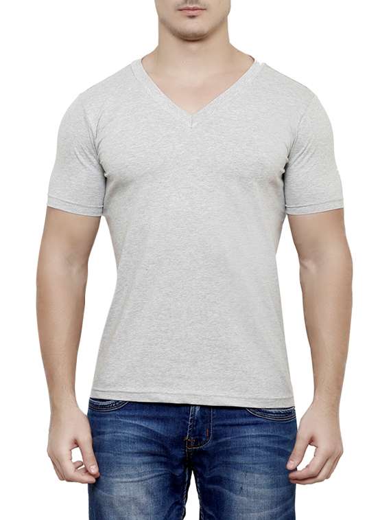 grey cotton v-neck t-shirt