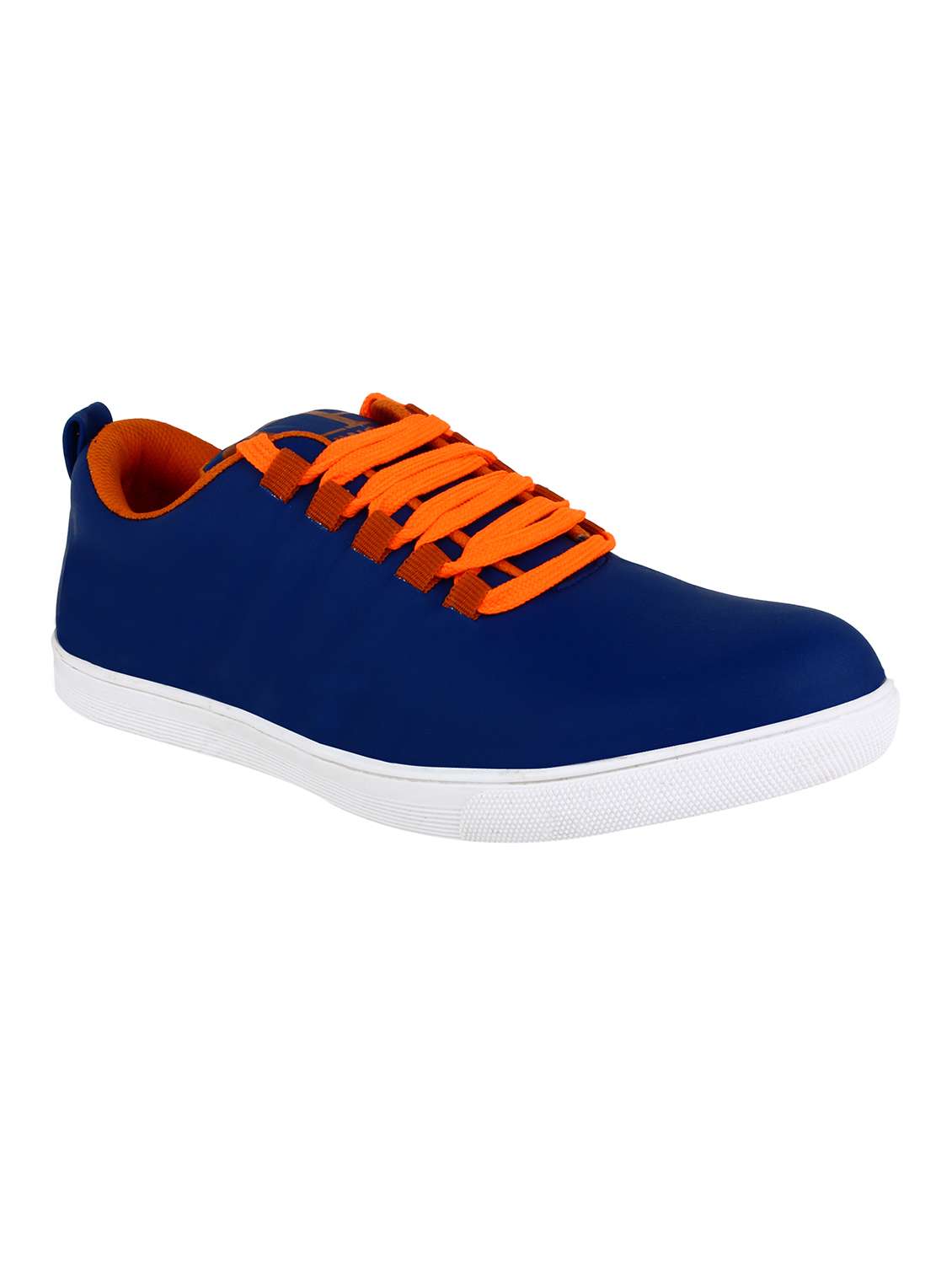 blue leatherette lace up sneaker