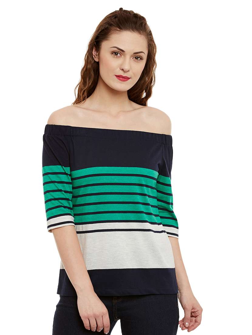 off shoulder striped top