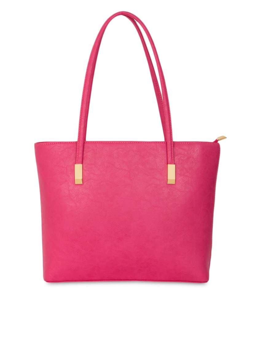 fuchsia piink leatherette handbag