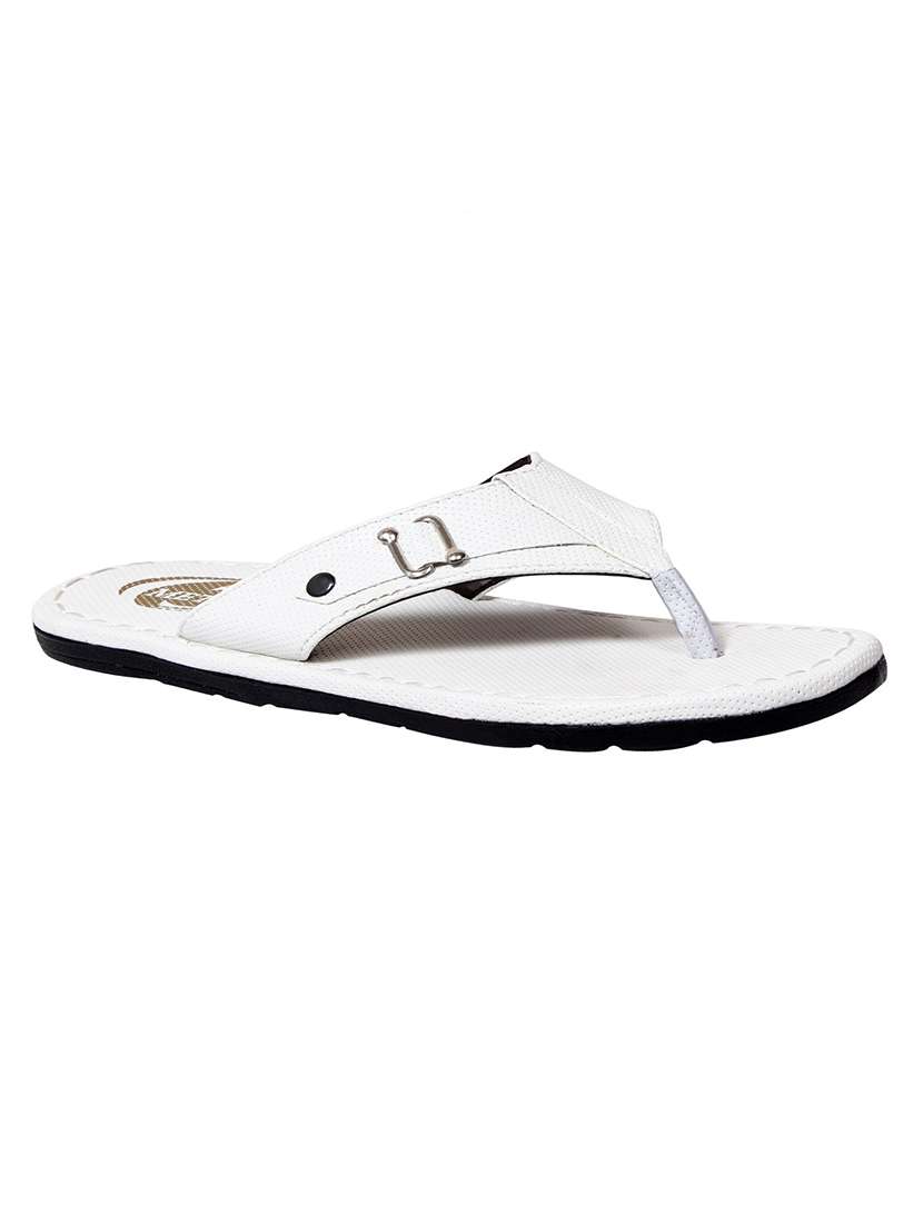 White Leatherette Toe Seperator Slipper
