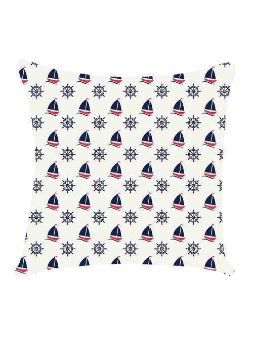 ambbi collection digitally printed cushion cover nautical print- boat & wheel allover - 13214916 - Standard Image - 0
