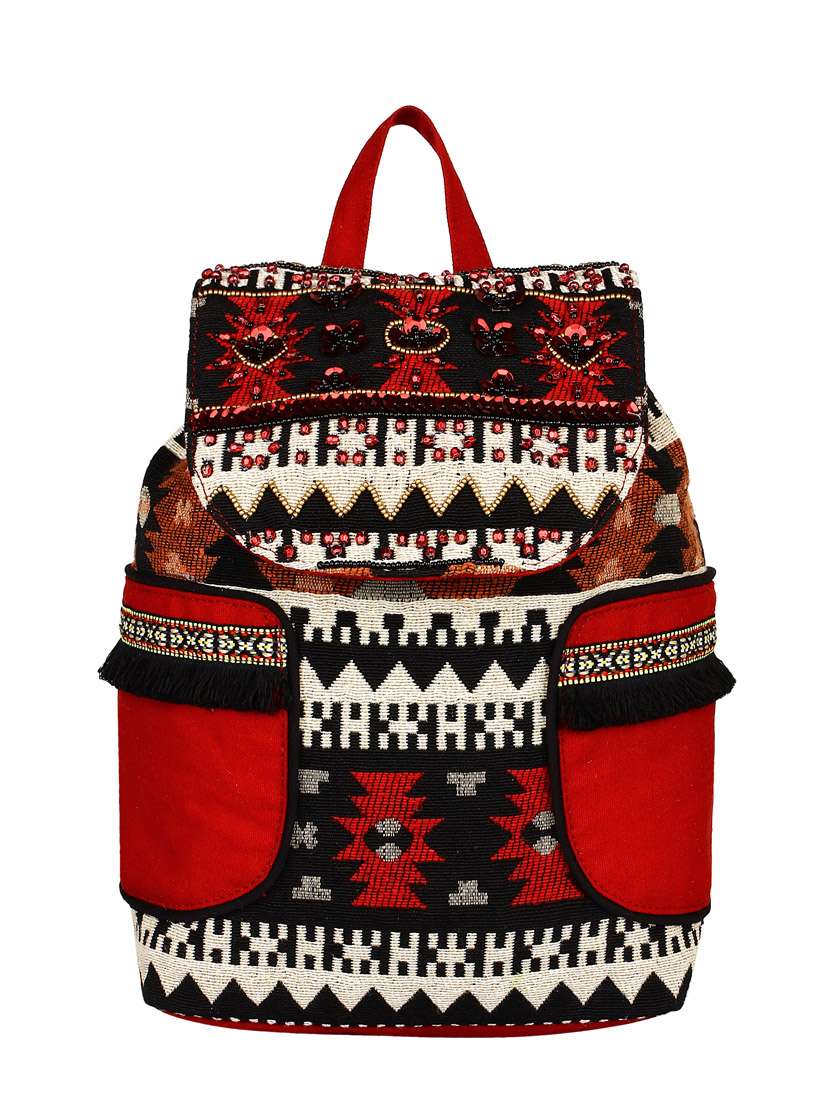 red cotton regular backpack