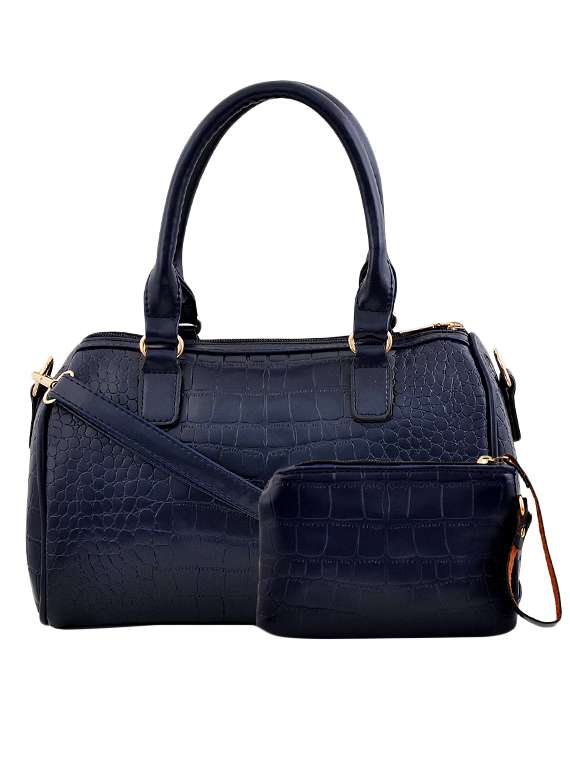 blue leatherette  handbag