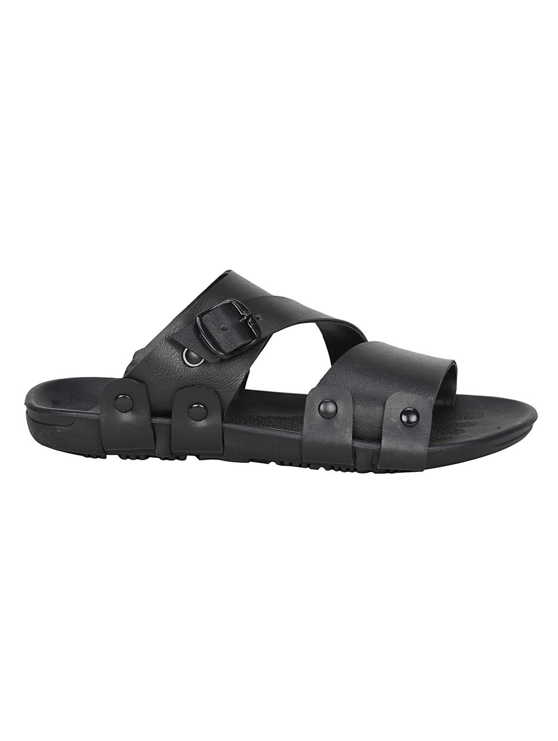 black leatherette slip on slipper - 13216298 -  Standard Image - 1