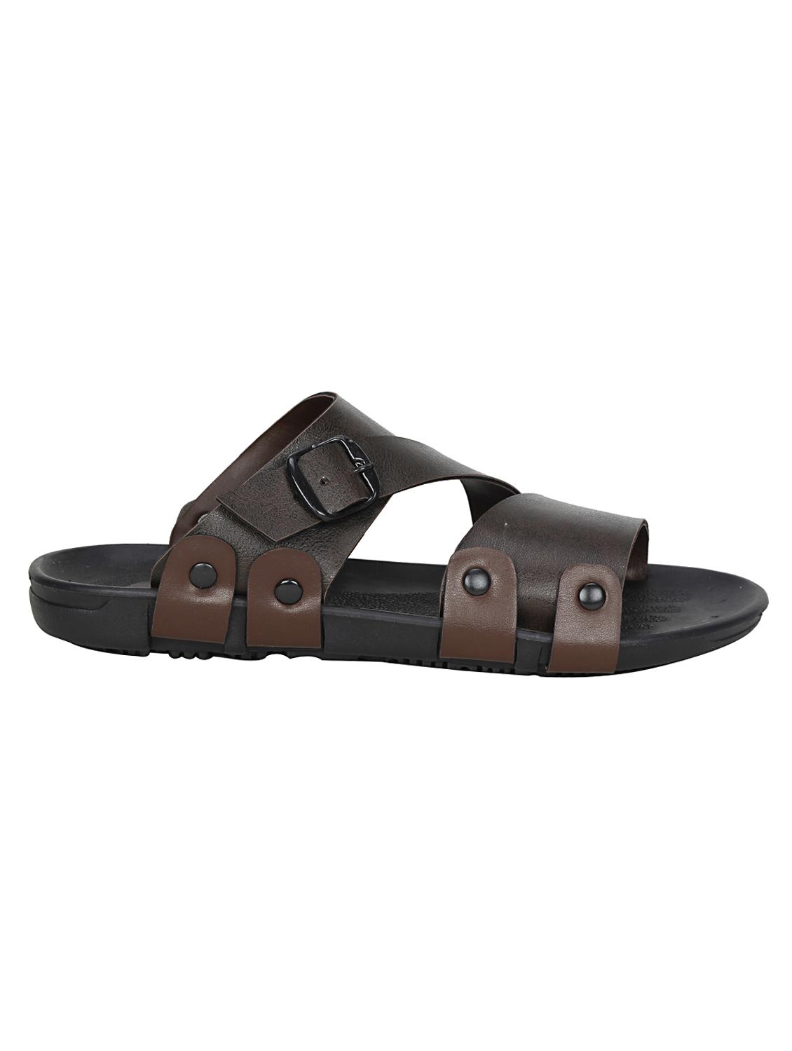 brown leatherette slip on slipper - 13216299 -  Standard Image - 1