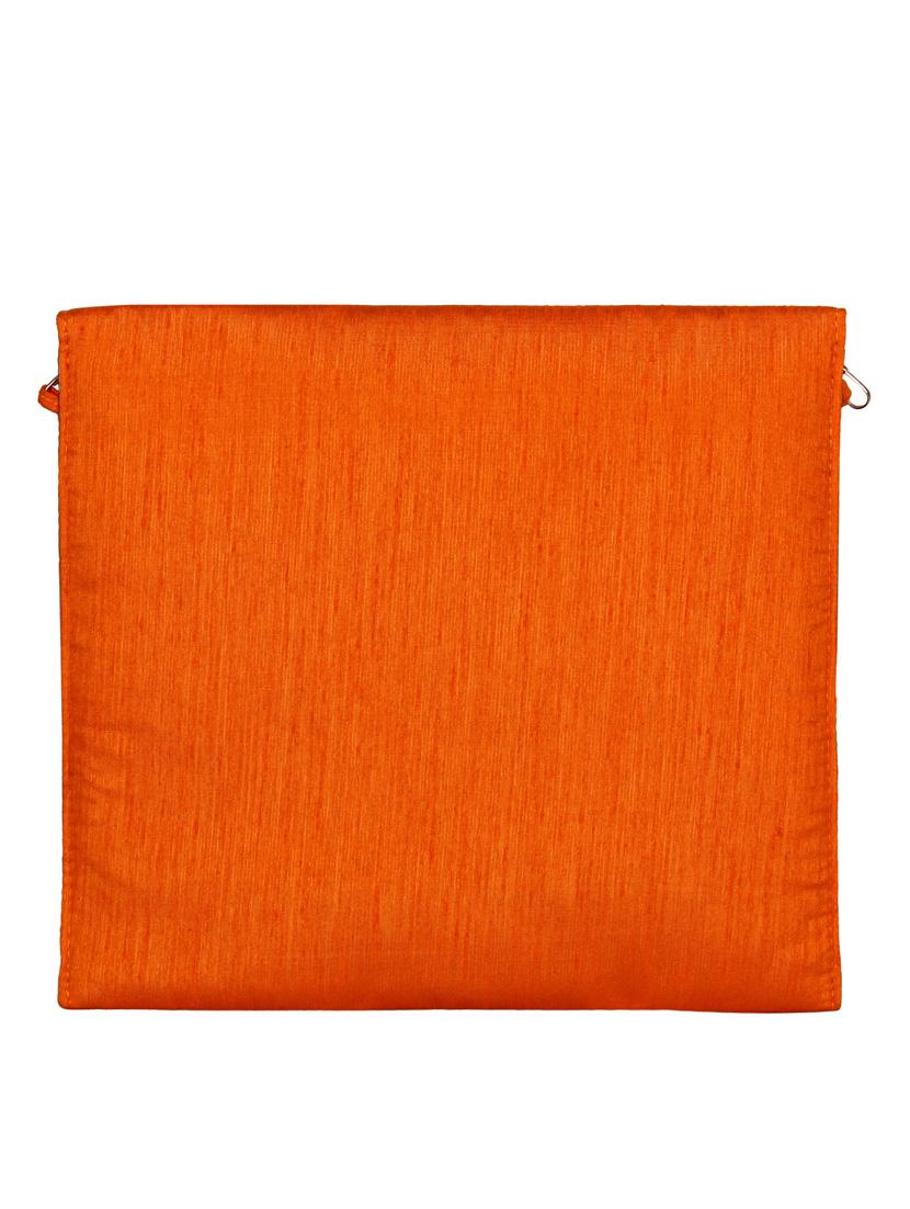 orange polyester ethnic clutch - 13216377 -  Standard Image - 1