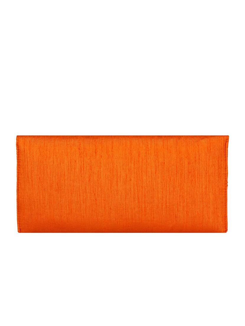 orange polyester ethnic clutch - 13216381 - Standard Image - 1