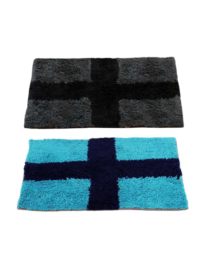 story@home multicolour cotton blend set of 2 doormat