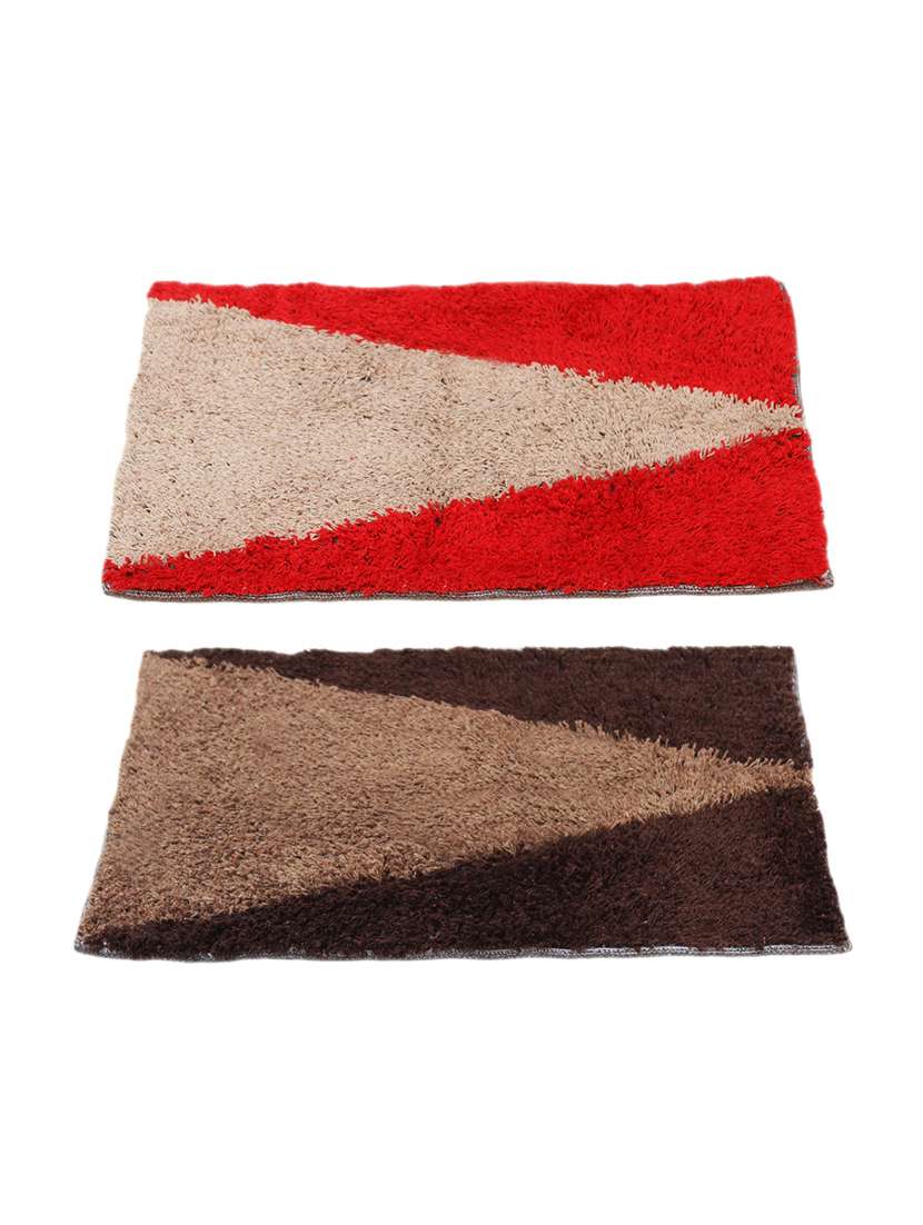 story@home multicolour cotton blend set of 2 doormat