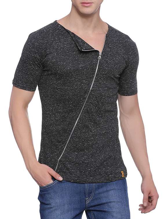 grey solid  t-shirt