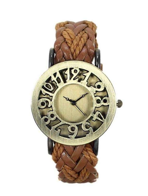 jay creation brown color leather belt women's analog watch