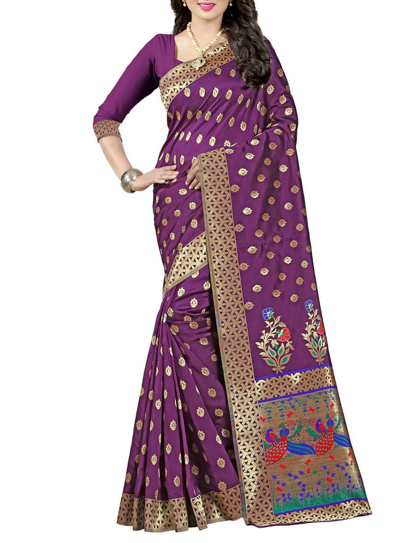 purple paithani saree with blouse