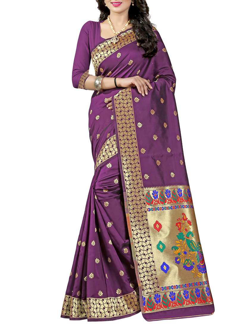 purple color paithani saree with blouse