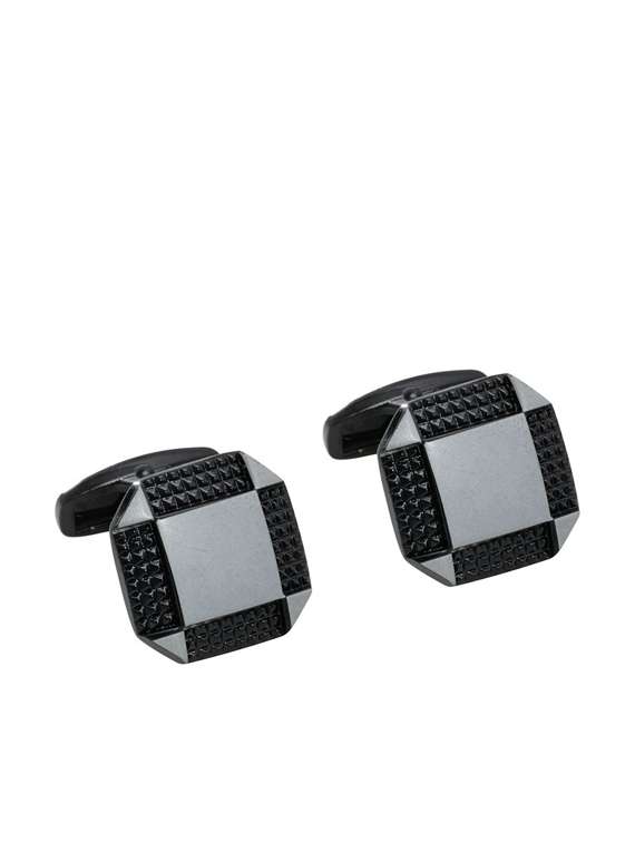 black & grey metal cufflink