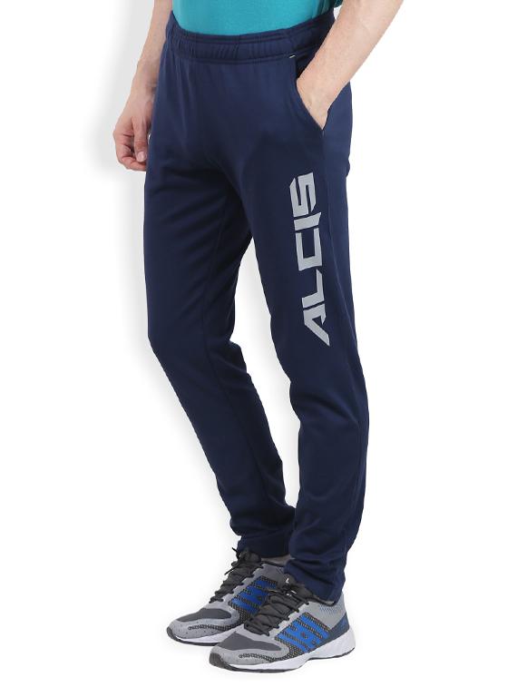 navy blue cotton  full length track pant - 13246387 -  Standard Image - 1