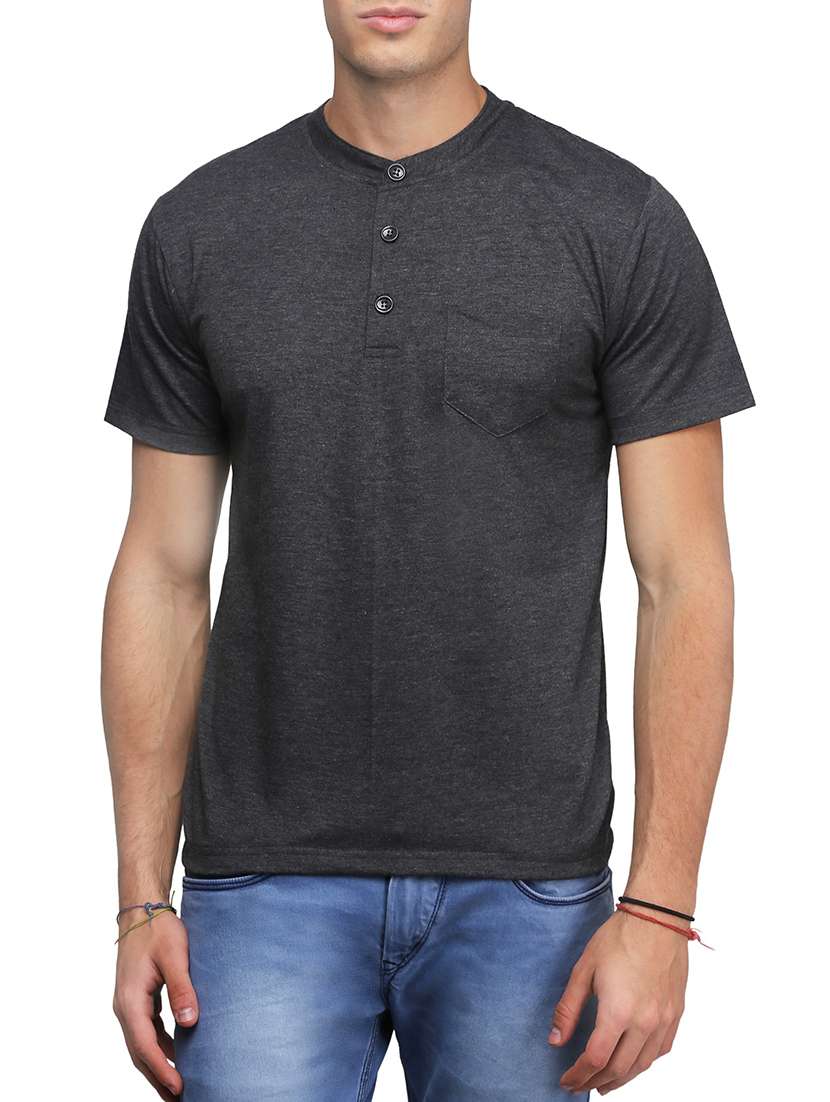 charcoal grey melange cotton t-shirt