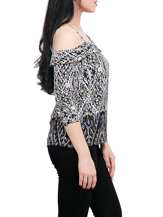 multicolored printed crepe top - 13253609 -  Standard Image - 1