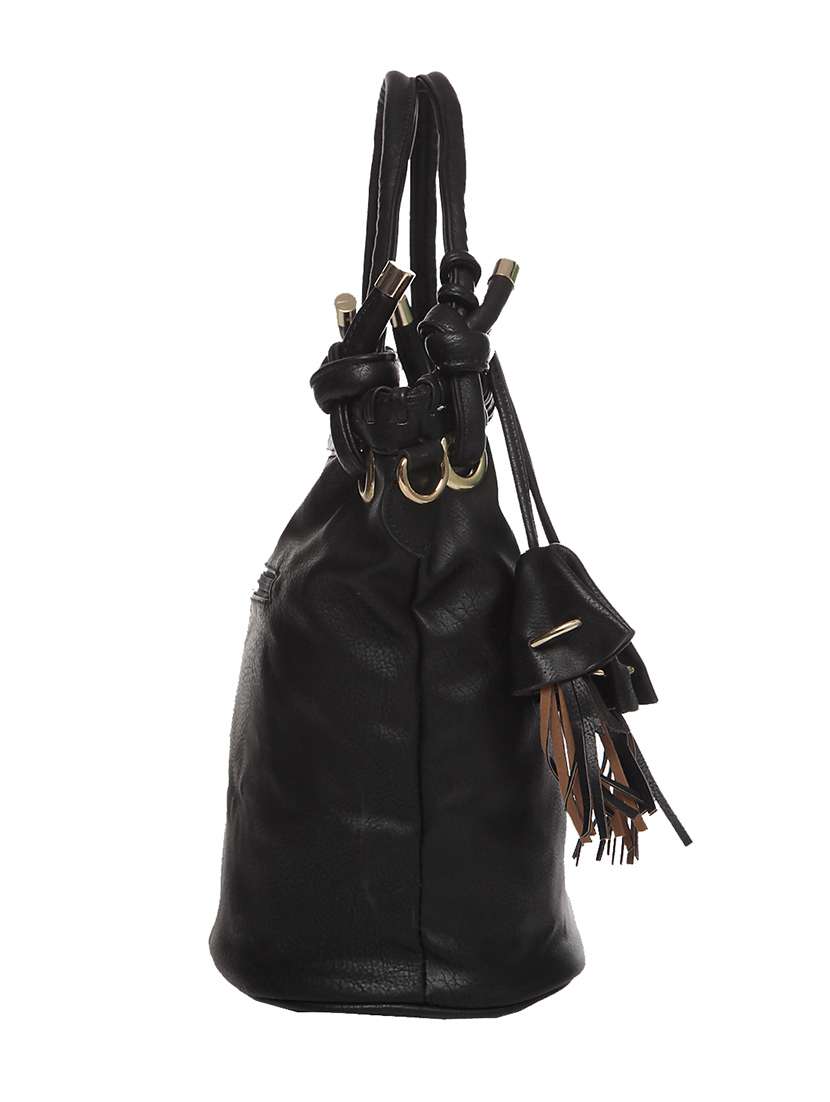 black leatherette handbag - 13253773 -  Standard Image - 4