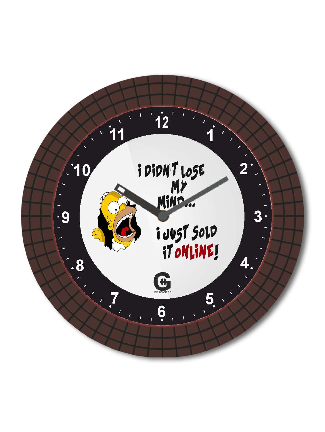 Multicolored Plastic And Glass Geometric Shapes Printed Quoted Printed Wall Clock