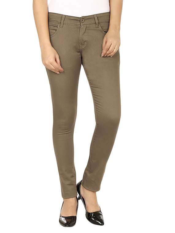 solid brown cotton chinos