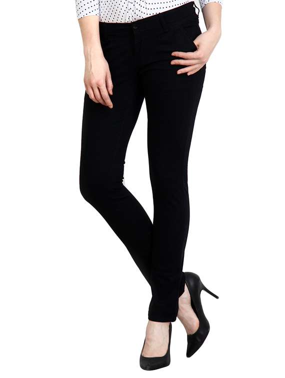black cotton chinos