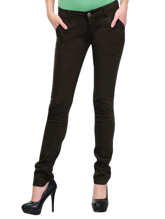 black cotton chinos trouser