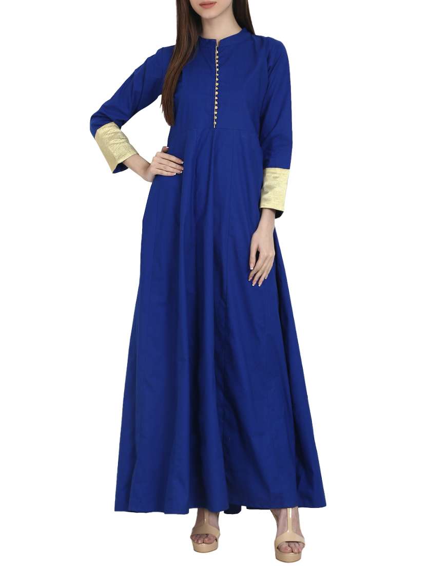 blue cotton anarkali kurta