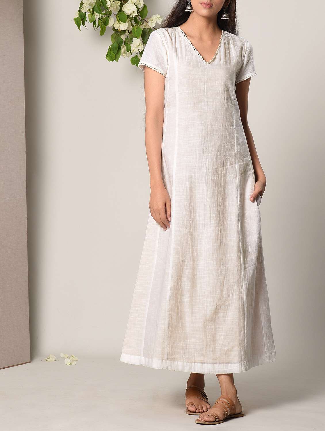 white cotton maxi dress