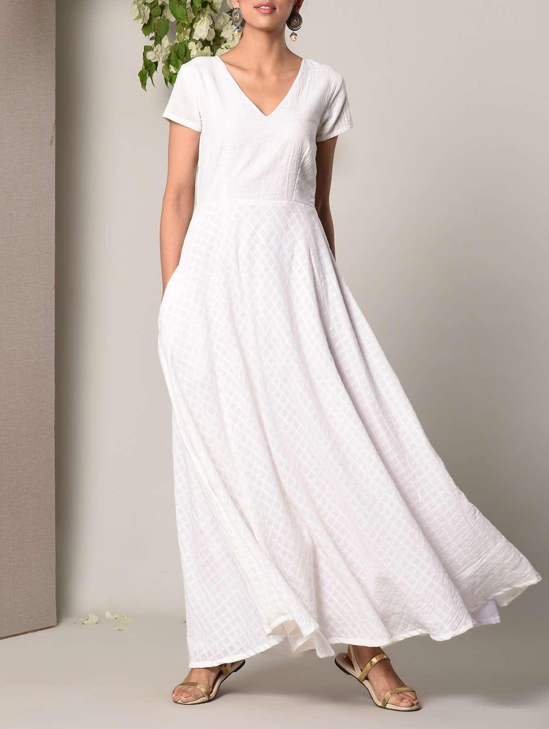 white cotton maxi dress