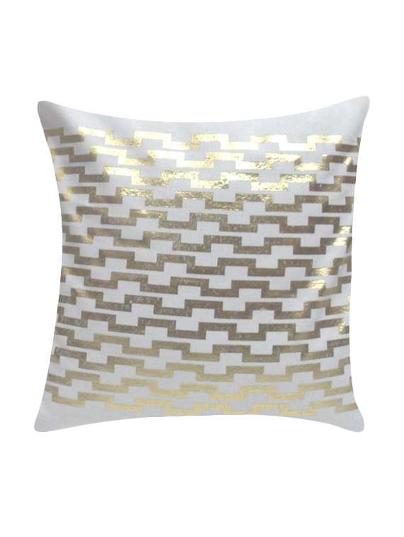 ambbi collection cushion cover with foil print geometric pattern