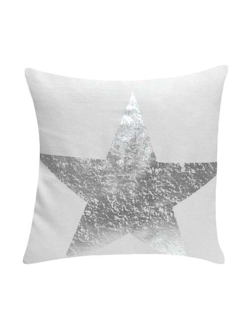 ambbi collection printed cushion cover with foil print distorted star - 13271224 -  Standard Image - 0