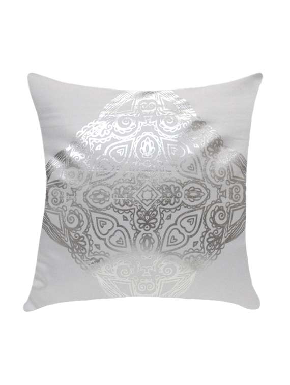 ambbi collection printed cushion cover with foil print curvy traditional print