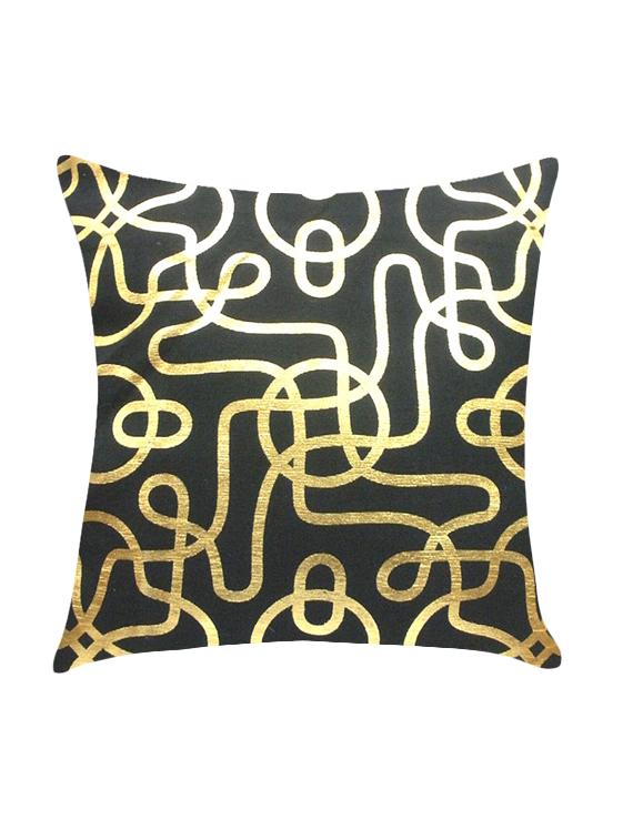 ambbi collection printed cushion cover with foil print jal design with curvy lines - 13271235 - Zoom Image - 0