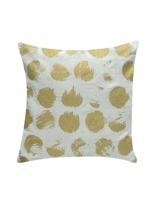 ambbi collection printed cotton cushion cover with distorted gold dots - 13271276 - Standard Image - 0