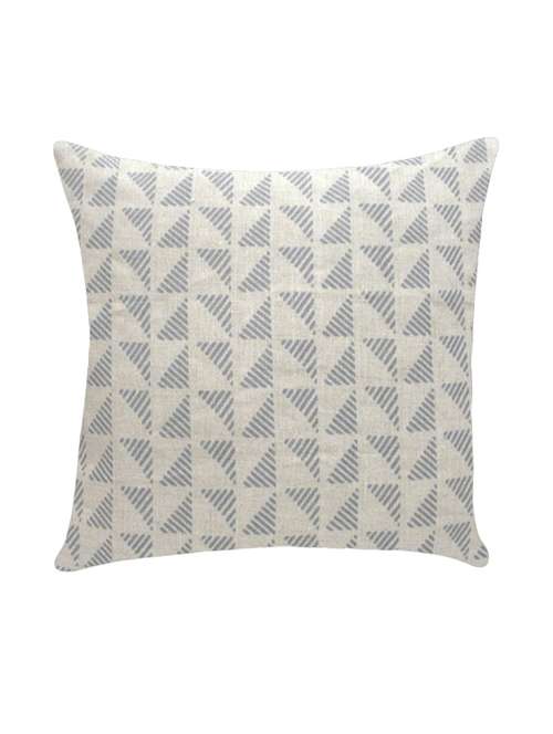 ambbi collection printed linen cushion cover with right angle triangles with lines - 13271281 - Standard Image - 0