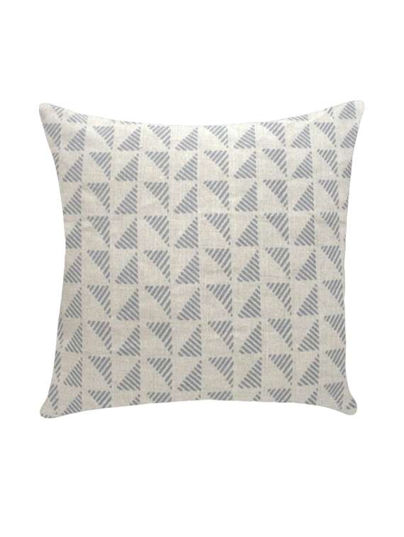 ambbi collection printed linen cushion cover with right angle triangles with lines - 13271281 - Zoom Image - 0