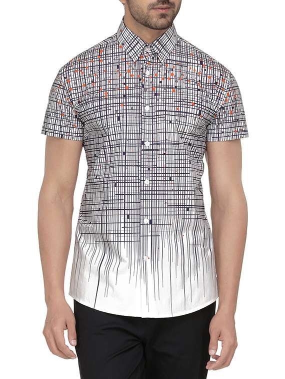 grey cotton casual shirt