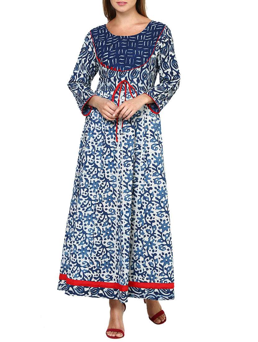 indigo anarkali kurta